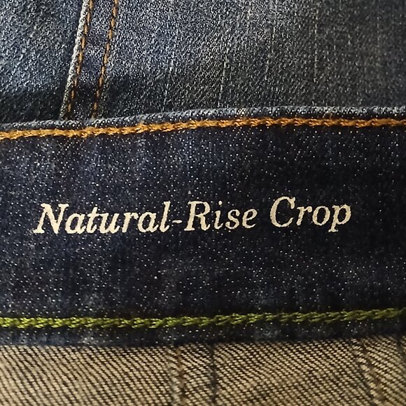 Orvis Jeans Size 14 Natural Rise Crop Capri Dark Blue Denim Stretch Flap Pocket - Picture 8 of 10